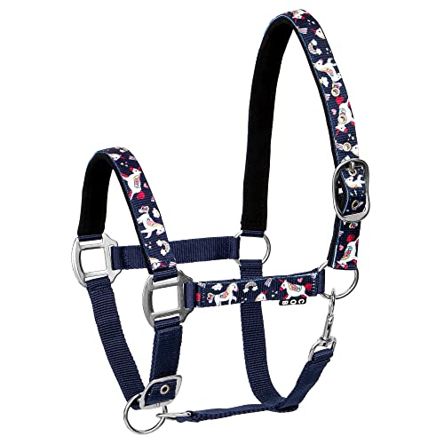 Start Unicorn36 Halfter für Pferde Vollblut, Pony – Stallhalfter mit zweistufiger Verstellung - Kinn und Genickstück – Weidehalfter, Pferd Halfter Warmblut neoprengefüttert (Dunkelblau, Full) von START ENJOY THE RIDE