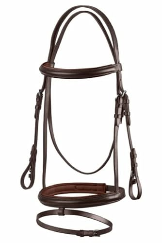 Start Trense Pferd mit Zügel – Anatomisches Trensenzaum Leder für Shetty, Pony, Vollblut, Warmblut, Kaltblut – Englisch kombiniertes Reithalfter, gepolstert & komfortabel (Shetty, Braun) von START ENJOY THE RIDE