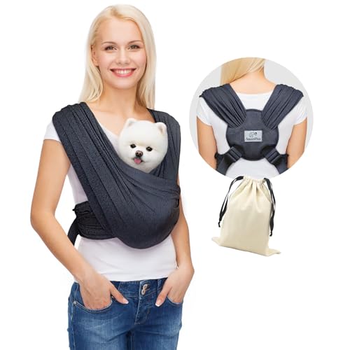 Hundetrage für kleine Hunde, nach vorne gerichtete Hundetragetasche, freihändiges Katzenschulen, größenverstellbar, reduziert Rückenschmerzen, weiche Baumwolle, Premium-Hundetragetuch(M) von STARTONYOU