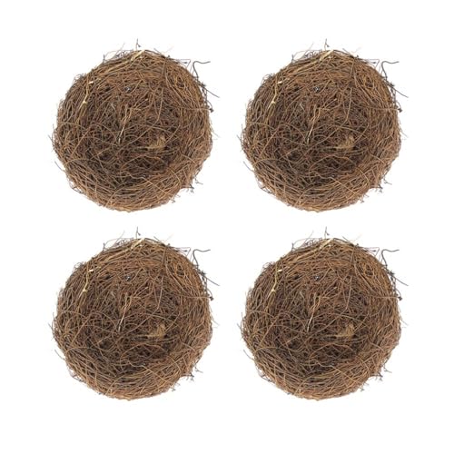 STARTONYOU 4 Stück Rattan Vogelnest, 15cm Künstliches Osternest Schaum Wachteleier Festival Ostern Deko Handgemacht Frühling Zweige Rattan Nest für Ostern Tischdeko Basteln Foto Requisiten von STARTONYOU
