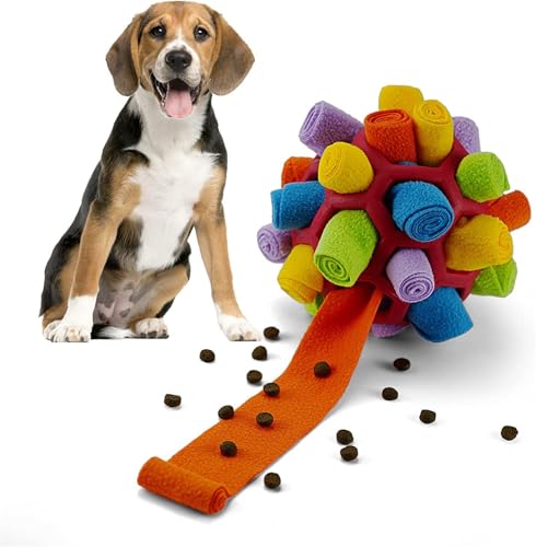 STARTONYOU Schnüffelball für Hunde, Schnüffelteppich Schnüffelspielzeug Interaktive Hundespielzeug tragbarer Haustier Snuffle Ball Toy für Kleine Mittelgroße Hunde Haustier (rot) von STARTONYOU