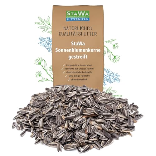 STAWA Sonnenblumenkerne gestreift, deutsche Herkunft, Top Qualität durch Reinigung, für Hühner, Wachteln oder als Vogelfutter, 20 kg von STAWA