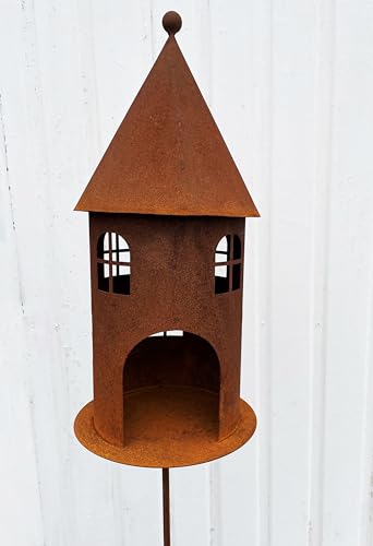 Vogelhaus 42x20cm + Stab Gartenstecker Futterhaus zum Beleuchten Windlicht Teelicht Edelrost Gartendeko Metall Rost Vogelhaus 42x20cm + Stab Gartenstecker Futterhaus zum Beleuchten Windlicht Teelicht Edelrost Gartendeko Metall Rost von STEINFIGURENWELT GIEBEN