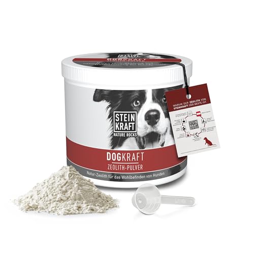 STEINKRAFT ZEOLITH Pulver für Hunde, 250g, 14 μm, Klinoptilolith Anteil hoch, unterstützt Futterverwertung, Knochenaufbau, Fellwechsel von STEINKRAFT