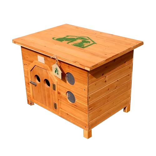 Hundehütte aus Holz im Freien for kleine, mittelgroße und große Hunde, wetterfeste Hundehütte, großer Hundekäfig for Garten, Hinterhof, Bauernhof, einfach zu montieren(Size:X-Large) von STEPHM