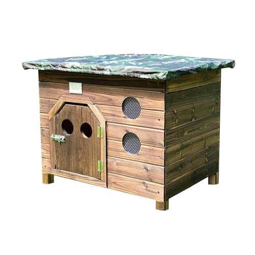 Outdoor-Hundehütte aus Holz for kleine, mittelgroße und große Hunde, wasserdichte Hundehütte, großer Hundekäfig for Garten, Hinterhof, Bauernhof, einfach zu montieren(Size:X-Large) von STEPHM
