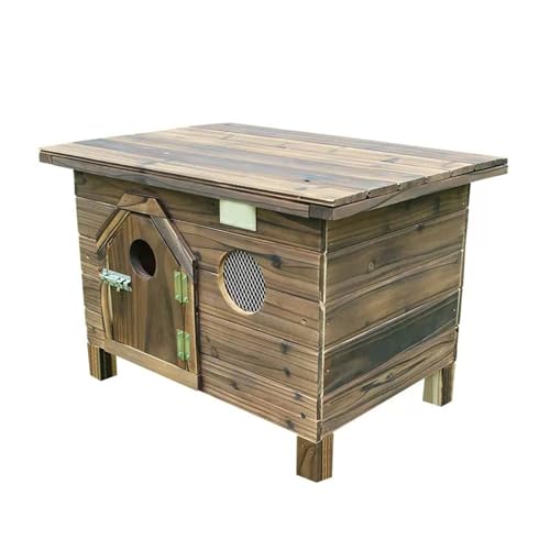 Outdoor-Hundehütte aus Holz for kleine, mittelgroße und große Hunde, wetterfeste Hundehütte, großer Hundekäfig for Garten, Hinterhof, Bauernhof, einfach zu montieren(Size:Large) von STEPHM