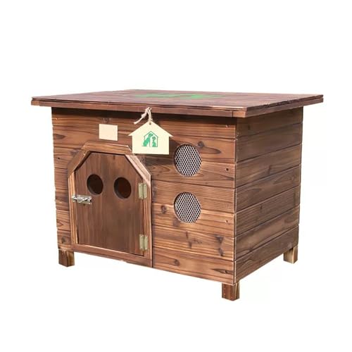 Outdoor-Hundehütte aus Holz for kleine, mittelgroße und große Hunde, wetterfeste Hundehütte, großer Hundekäfig for Garten, Hinterhof, Bauernhof, einfach zu montieren(Size:X-Large) von STEPHM