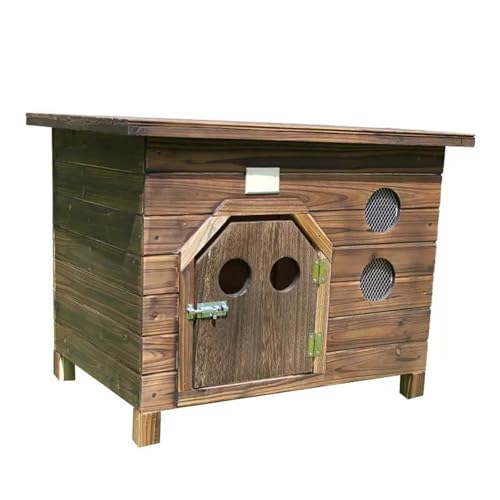 Outdoor-Hundehütte aus Holz for kleine, mittelgroße und große Hunde, wetterfeste Hundehütte, großer Hundekäfig for Garten, Hinterhof, Bauernhof, einfach zu montieren(Size:X-Large) von STEPHM