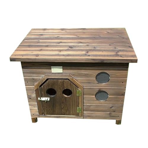 Outdoor-Hundehütte aus Holz for kleine, mittelgroße und große Hunde, wetterfeste Hundehütte, großer Hundekäfig for Garten, Hinterhof, Bauernhof, einfach zu montieren(Size:X-Large) von STEPHM