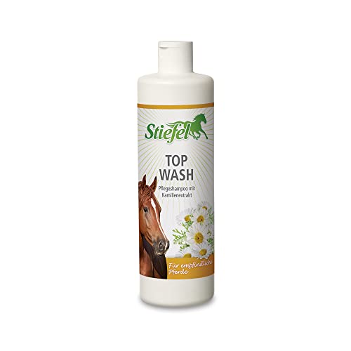 Stiefel Top Wash für Pferde, hochwertiges Pflegeshampoo mit Kamillenextrakt, auf pH-Wert des Pferdes abgestimmt, ideal für empfindliche Pferde geeignet, auch für Ekzemer, 500ml von Stiefel