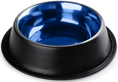 STILGUT Fressnapf für Hund & Katze, Futternapf aus Aluminium 0,7 l, Hundenapf, Katzennapf, Wassernapf - Schwarz/Blau von STILGUT