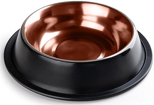 StilGut Fressnapf für Hund & Katze 2er-Set, Futternapf aus Aluminium 0,2 l, Hundenapf, Katzennapf, Wassernapf - 2er-Set -Schwarz/Kupfer StilGut Fressnapf für Hund & Katze 2er-Set, Futternapf aus Aluminium 0,2 l, Hundenapf, Katzennapf, Wassernapf - 2er-Set -Schwarz/Kupfer von STILGUT