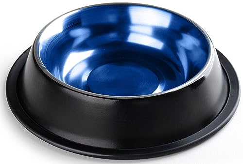 StilGut Fressnapf für Hund & Katze 2er-Set Futternapf aus Aluminium 0,4 l, Hundenapf, Katzennapf, Wassernapf - 2er-Set - Schwarz/Blau StilGut Fressnapf für Hund & Katze 2er-Set Futternapf aus Aluminium 0,4 l, Hundenapf, Katzennapf, Wassernapf - 2er-Set - Schwarz/Blau von STILGUT