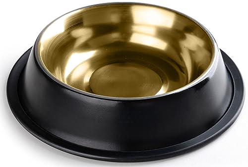 StilGut Fressnapf für Hund & Katze 2er-Set Futternapf aus Aluminium 0,4 l, Hundenapf, Katzennapf, Wassernapf - 2er-Set - Schwarz/Gold StilGut Fressnapf für Hund & Katze 2er-Set Futternapf aus Aluminium 0,4 l, Hundenapf, Katzennapf, Wassernapf - 2er-Set - Schwarz/Gold von STILGUT
