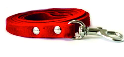 Wildlederleine, Hundeleine, Kurzleine, Handschlaufe, Länge 1,3 m, hochwertiges Wildleder Farbe rot von STILHUND