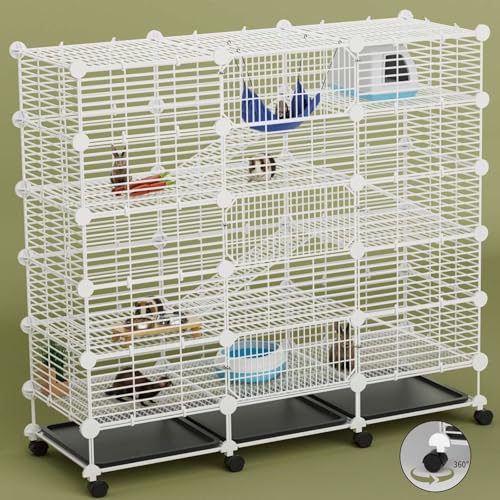 STILLCOVE Extra großer Meerschweinchenkäfig für den Innenbereich: 5-stöckiger C&C Kaninchenkäfig Kleintierkäfig auf Rad mit abnehmbarem Tablett für Hasen Hamster Frettchen Ratte Chinchilla Igel STILLCOVE Extra großer Meerschweinchenkäfig für den Innenbereich: 5-stöckiger C&C Kaninchenkäfig Kleintierkäfig auf Rad mit abnehmbarem Tablett für Hasen Hamster Frettchen Ratte Chinchilla Igel von STILLCOVE