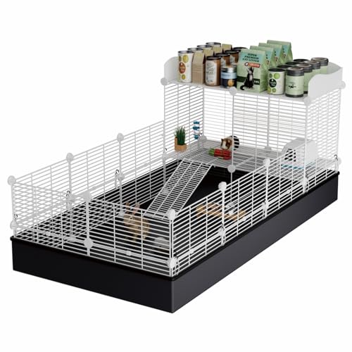 STILLCOVE Große Meerschweinchenkäfige Innen, Kleintierkäfig mit wasserdichter Matte, Haustier Laufstall Metall Zaun Hof für Hamster, Kaninchen, Hase, Frettchen, Ratte, Chinchilla, Igel von STILLCOVE