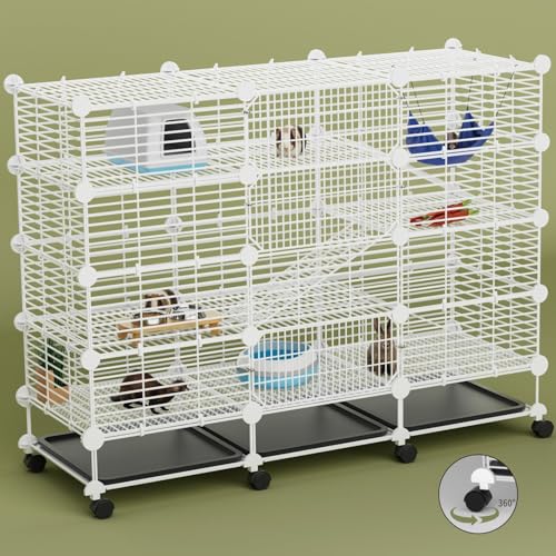 STILLCOVE Großer Meerschweinchenkäfig Indoor: 4-stöckiger C&C Kaninchenkäfig Kleintierkäfig auf Rad mit abnehmbarem Tablett für Häschen, Hamster, Frettchen, Ratten, Chinchilla, Igel STILLCOVE Großer Meerschweinchenkäfig Indoor: 4-stöckiger C&C Kaninchenkäfig Kleintierkäfig auf Rad mit abnehmbarem Tablett für Häschen, Hamster, Frettchen, Ratten, Chinchilla, Igel von STILLCOVE
