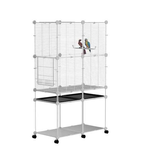 STILLCOVE Großer stehender Vogelkäfig, Sittichkäfig mit abnehmbarem Ständer und Rädern, breiter Flugvogelkäfig für Papageien, Nymphensittiche, Sittiche, Wellensittiche, Kanarienvögel, Finken, Lovebird von STILLCOVE