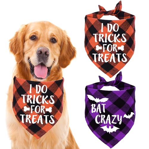 STMK Halloween-Hundehalstuch, verschiedene Größen, für kleine, mittelgroße und große Hunde, Urlaubskostüme, Größe L, 2 Stück von STMK