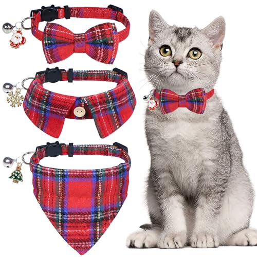 STMK Katzenhalsbänder mit Glöckchen, Weihnachts-Katzenhalsbänder mit Fliege, Bandana, Hemd, Glocke, Weihnachtsmann, Weihnachtsbaum, Schneeflocke für Weihnachten, Katzenkostüme, Outfits (Weihnachten, STMK Katzenhalsbänder mit Glöckchen, Weihnachts-Katzenhalsbänder mit Fliege, Bandana, Hemd, Glocke, Weihnachtsmann, Weihnachtsbaum, Schneeflocke für Weihnachten, Katzenkostüme, Outfits (Weihnachten, von STMK