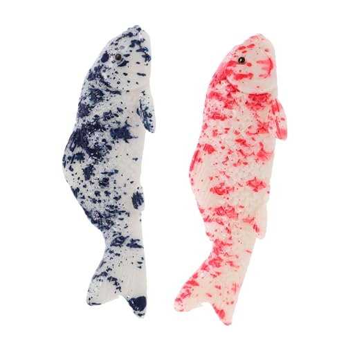 STOBAZA 2 Stück Realistische Miniatur Koi-Fisch Figuren aus Resin Langlebige Aquarium Deko Handbemalt Lebensecht für DIY Mikrolandschaft und Kleine Fischbecken Farblich Variierend von STOBAZA