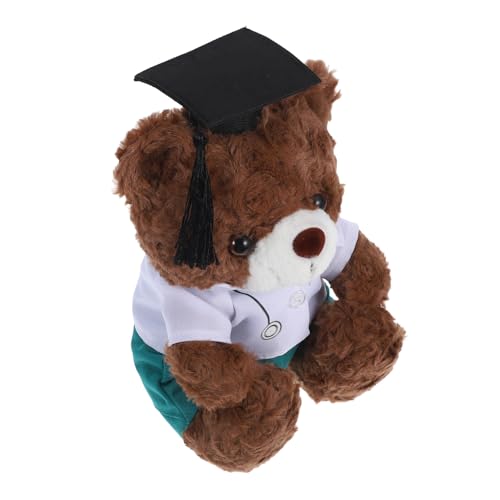 STOBAZA Abschlussbär Plüschspielzeug für Medizinstudenten Kuscheltier mit Doktorhut Perfektes für Absolventen und Sammler Süßes Plüschtier für Abschiedsfeiern von STOBAZA