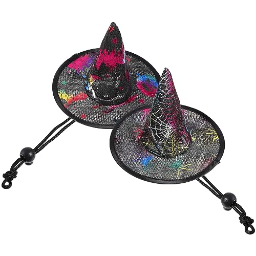 STOBOK Hexenkostüm Für Damen 2Pcs Halloween Pet Witch Hat Funny Pet Headband Headdress Dog Cat Witch Hat Adjustable Headdress Witch Hat for Halloween Party Cosplay Costume Supplies von STOBOK
