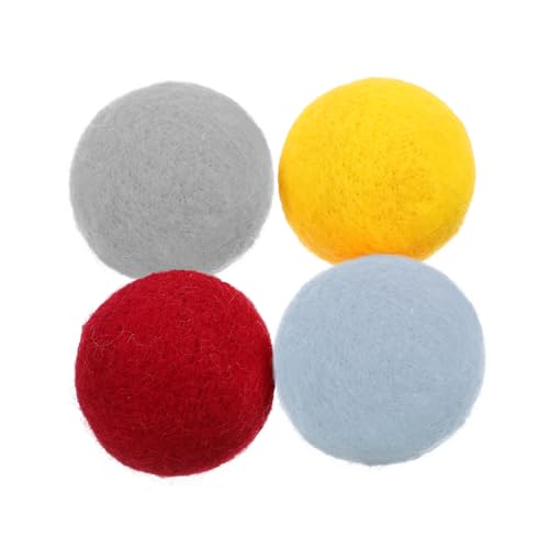 STOBOK 3 Sätze Wollfilzball Interaktives Interactive Toys Cats Toys Hundeinteraktion Katzenspielzeug Hundespielzeug Beißball Für Hunde Beißspielzeug Für Hunde Plüsch 4 Stück * 3 von STOBOK