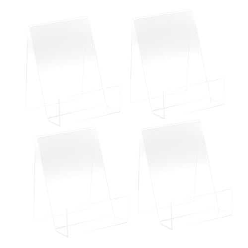 STOBOK 4-teiliges Bücherregal Aus Acryl Transparenter Zeitschriftenständer Büro-aufbewahrungsregal Umschlagaufbewahrung Bücherständer von STOBOK