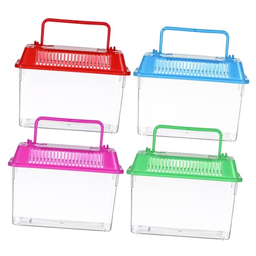 STOBOK 4 Stück Tragbares Mini-Aquarium Goldfarbenes Aquarium Aquarium-Dekoration Aquarium-Dekoration Transport Reise-Aquarium Schlangen-Aquarium Reptilienöl Hamster-Aquarium von STOBOK