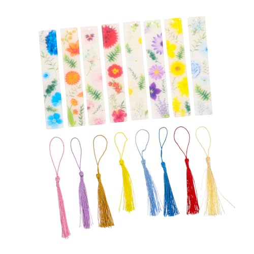 STOBOK Hochwertige Lesezeichen Mit Blumenmuster 8 Lesezeichen Mit Quaste Ideal Für Bücher von STOBOK