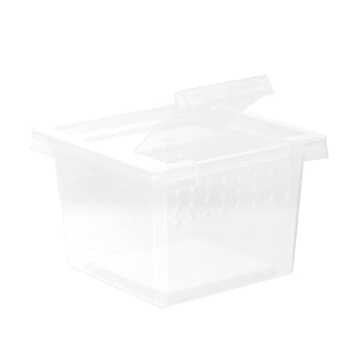 STOBOK Reptilien-Futterbox Transparenter Zuchtbox-Koffer Tragbarer Schildkröten-Transportbehälter Für Spinne Schlange Tierlebensraum Käfig Kunststoff Mini-Critter-Keeper von STOBOK