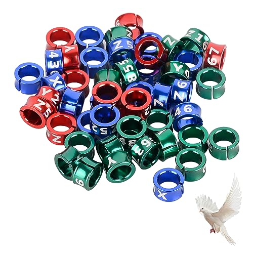 STPCTOU Offene Aluminiumringe für Vögel, geteilte Beinringe zur Identifizierung von Tauben, Papageien, Tauben, gemischte Farben, 50 Stück pro Packung STPCTOU Offene Aluminiumringe für Vögel, geteilte Beinringe zur Identifizierung von Tauben, Papageien, Tauben, gemischte Farben, 50 Stück pro Packung von STPCTOU