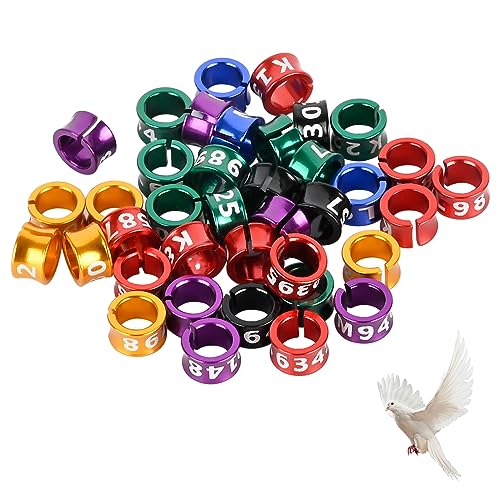 STPCTOU Offener Vogelring, Vogelbeinbänder, Ringe, offene Vogelbeinringe, Aluminium, geteilte Vogelbeinringe, zur Stärkung von Tauben, Hibiskusvögeln, Papageien, Pfingstrosen, Tauben, gemischte Farben von STPCTOU