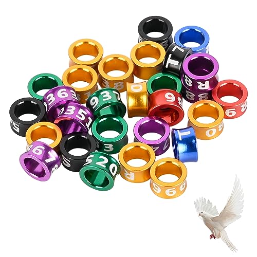 STPCTOU Vogelringe, Vogelbänder, Vogelbeinringe, mehrfarbige Aluminium-Taubenbeinringe, Identifikationsringe, Tauben-Trainingsringe, Hibiskusvögel, Papageien, Pfingstrosen, Tauben, gemischte Farben STPCTOU Vogelringe, Vogelbänder, Vogelbeinringe, mehrfarbige Aluminium-Taubenbeinringe, Identifikationsringe, Tauben-Trainingsringe, Hibiskusvögel, Papageien, Pfingstrosen, Tauben, gemischte Farben von STPCTOU