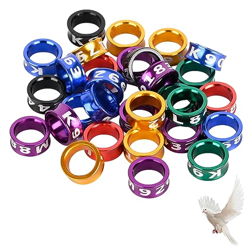 STPCTOU Vogelringe, Vogelbänder, Vogelbeinringe, mehrfarbige Aluminium-Taubenbeinringe, Identifikationsringe, Tauben-Trainingsringe, Hibiskusvögel, Papageien, Pfingstrosen, Tauben, gemischte Farben STPCTOU Vogelringe, Vogelbänder, Vogelbeinringe, mehrfarbige Aluminium-Taubenbeinringe, Identifikationsringe, Tauben-Trainingsringe, Hibiskusvögel, Papageien, Pfingstrosen, Tauben, gemischte Farben von STPCTOU