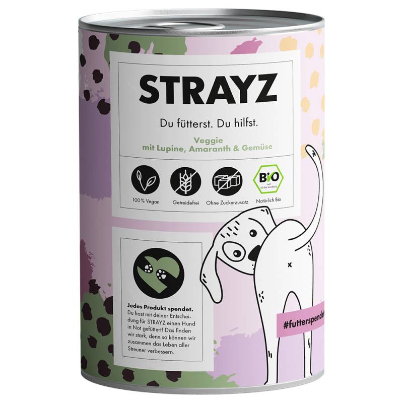 STRAYZ BIO 6 x 400 g - Veggie mit Bio-Lupine, Bio-Amaranth & Bio-Gemüse von STRAYZ