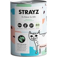 STRAYZ BIO Katze 6 x 400 g - Bio-Lachs & Bio-Brokkoli von STRAYZ