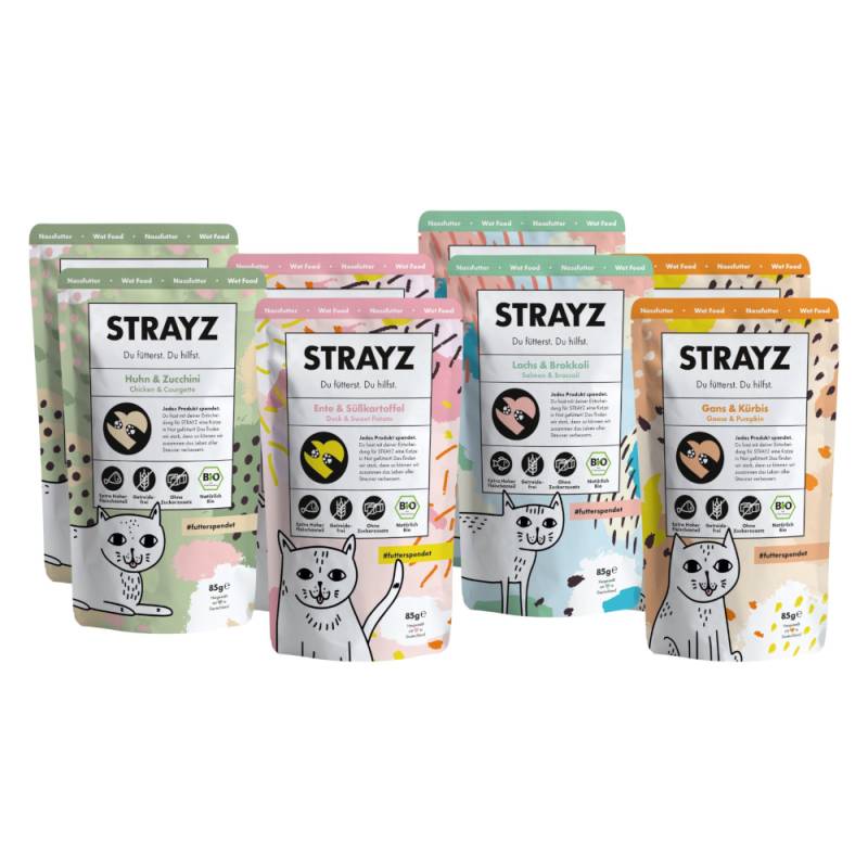 STRAYZ BIO Katze 8 x 85 g - BIO Probierpaket von STRAYZ