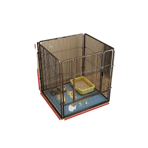 STREAMVOY Hundekäfig und Laufstall, modularer Haustierzaun mit Tür, Metalldrahtkäfig für kleine, mittelgroße und große Hunde, mehrere Größen (4 Stück, schwarz, 70 x 70 x 80 cm) von STREAMVOY