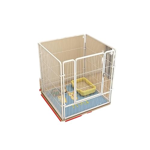 STREAMVOY Hundekäfig und Laufstall, modularer Haustierzaun mit Tür, Metalldrahtkäfig für kleine, mittelgroße und große Hunde, mehrere Größen (4 Stück, weiß, 70 x 70 x 80 cm) von STREAMVOY