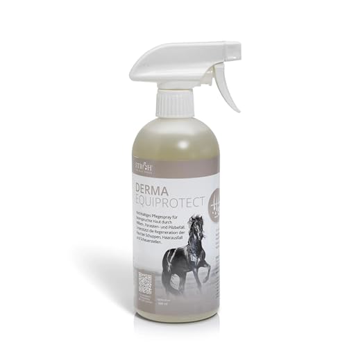 STRÖH Derma EquiProtect (500 ml) • Anti Juckreiz Spray für Pferde mit Lebermoosextrakt, Niemöl und Lavendelöl • Natürliche Hautpflege bei Ekzem, Mauke, Hautpilz- & Milbenbefall • Ohne Tierversuche von STRÖH