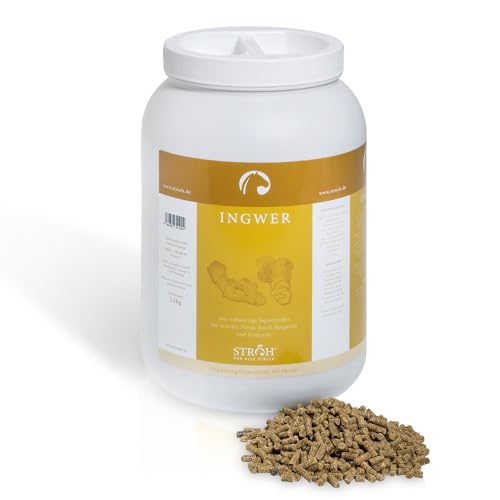 STRÖH Ingwer Pellets für Pferde (2,5kg) • Ingwer gemahlen mit Shogarole und Gingerol • Zusatzfutter Pferd bei Arthrose, Gelenkproblemen, Verdauungsproblemen, etc. von STRÖH