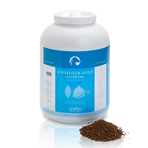 STRÖH Kieselgur Gold Pferd (5kg) • Zur Unterstützung von Stoffwechsel & Fellwachstum • Mineralfutter für Pferde von STRÖH