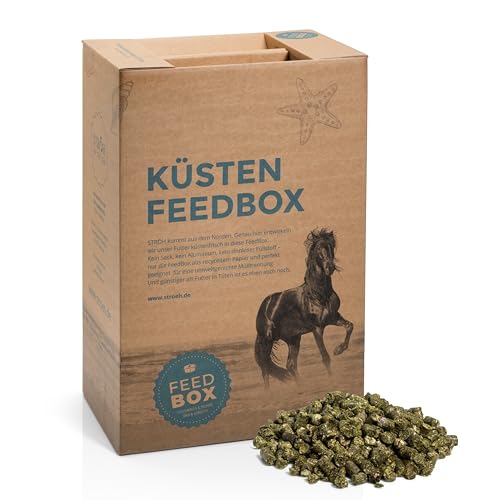 STRÖH Küsten Esparsette Cobs für Pferde (30kg Feedbox) • Magenfreundliches Rau- & Kraftfutter • Heuersatz Mit Aminosäuren & Vitaminen von STRÖH