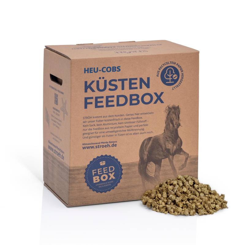 STRÖH Küsten Heucobs 30kg Feedbox Ein strukturreicher Raufutterersatz, €1 für die Rehkitzrettung STRÖH Küsten Heucobs 30kg Feedbox Ein strukturreicher Raufutterersatz, €1 für die Rehkitzrettung von STRÖH