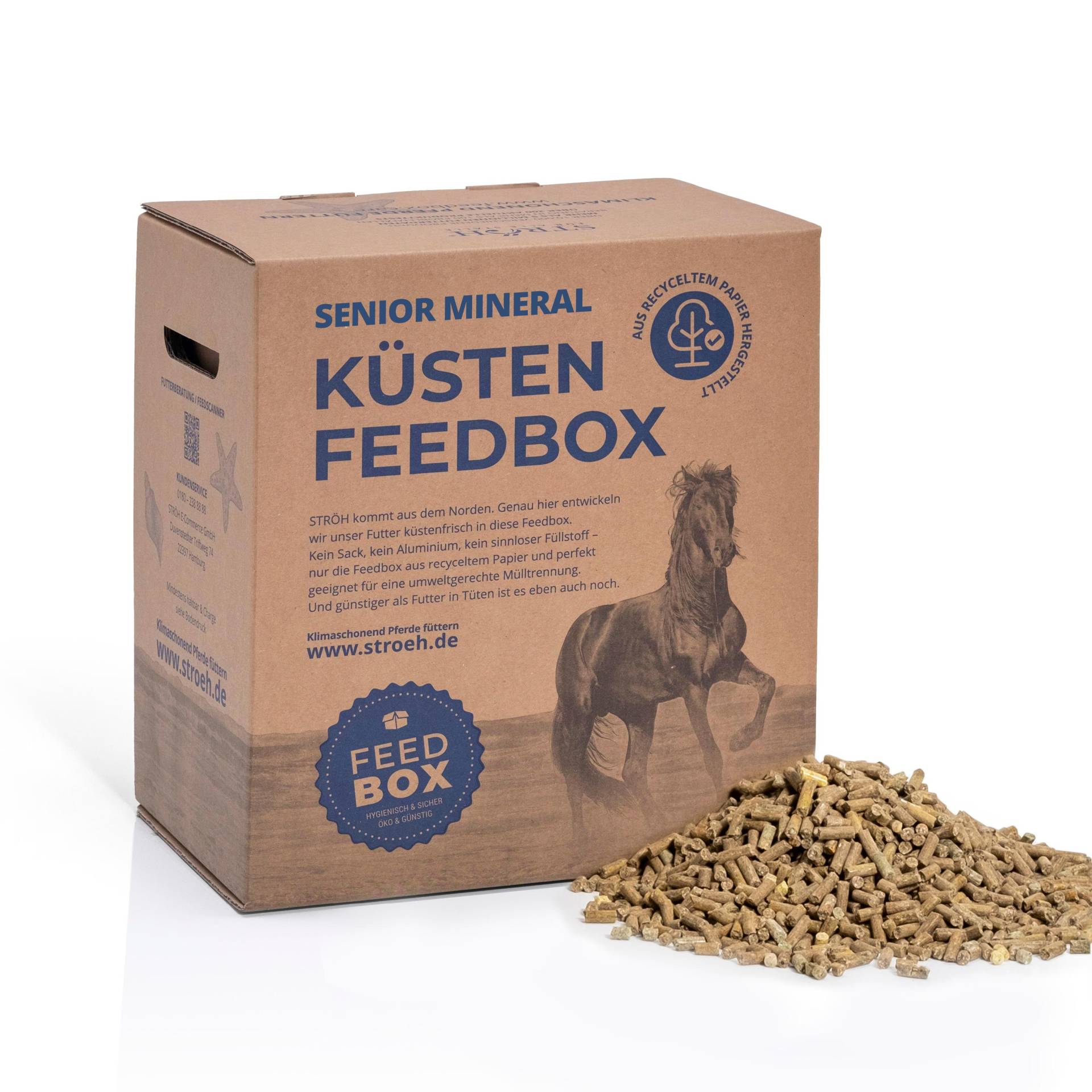 STRÖH Küsten Senior Mineral Pellets 9 kg Feedbox Bei erhöhtem Mineralbedarf älterer Pferde STRÖH Küsten Senior Mineral Pellets 9 kg Feedbox Bei erhöhtem Mineralbedarf älterer Pferde von STRÖH