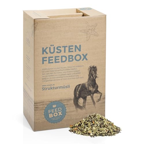 STRÖH Küsten Strukturmüsli Pferd (29kg) • Pferdemüsli ohne Getreide für Diät • Müsli für Pferde mit Karottenchips • Getreidefreies Müsli Pferd von STRÖH